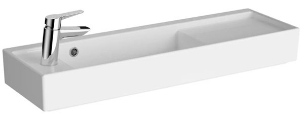 VitrA 7409B003-0028 ArchiPlan Tezgah Üstü Sol Armatür Delikli Lavabo 90cm,Beyaz.